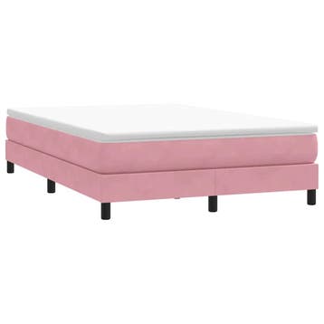 vidaXL Boxspring zonder matras fluweel roze 160x210 cm, Huis en Inrichting, Slaapkamer | Bedden, Verzenden, Nieuw, Stof