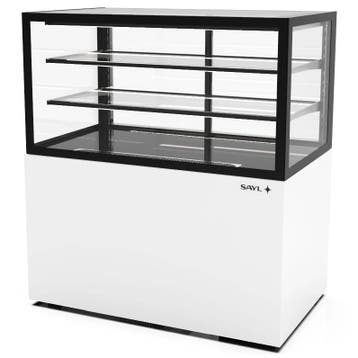 Neutrale Vitrine | INTEGRA | Wit/Zwart | 3 Niveaus | Wielen, Verzenden, Nieuw in verpakking