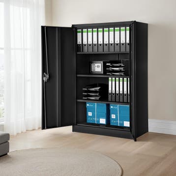 Archiefkast met 4 planken 140x90x40cm - zwart, Verzenden, Nieuw