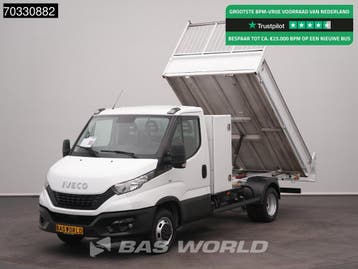 Iveco Daily 35C16 3.0L Kipper met Kist Dubbellucht 3,5t Trek, Stof, Gebruikt, Euro 6, Iveco