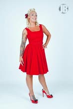 Pinup Couture, Lana Dress in Red Canvas in small., Verzenden, Nieuw