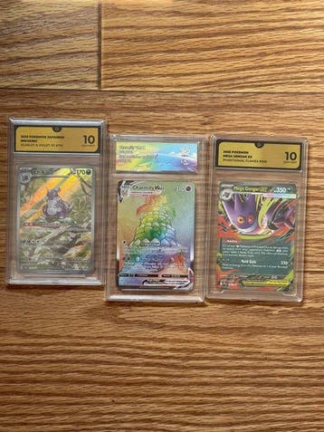 Pokémon - 3 Graded card - Nidoking, Charmilly VMAX 174/165;, Nieuw