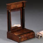 Empire kapspiegel ca 1810 met 3 kleine laden met kantelbare, Ophalen of Verzenden