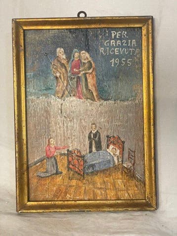Antiek Votiefgeschenk - Hout - 1950-1960 - Ex voto aan, Antiek en Kunst
