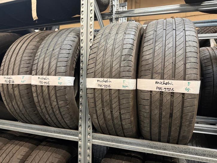 195-55-16 Michelin Zomerbanden 5mm Incl Montage 195 55 16, Auto-onderdelen, Banden en Velgen, 16 inch, Zomerbanden, 195 mm, Personenwagen