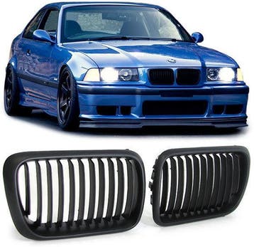 Mat Zwarte Nieren Gril Set Facelift BMW E36 B0124, Nieuw