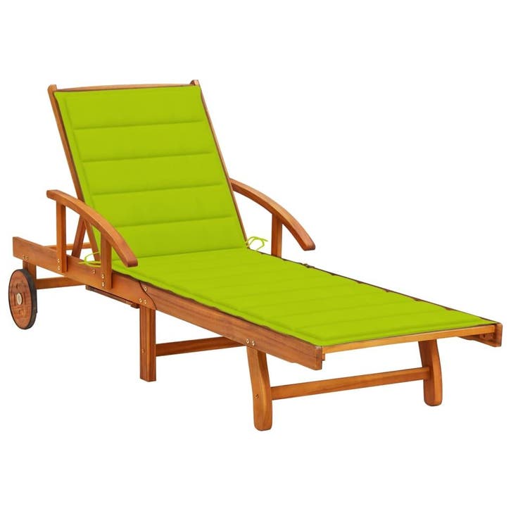 vidaXL Ligbed met kussen massief acaciahout, Tuin en Terras, Ligbedden, Nieuw, Verzenden