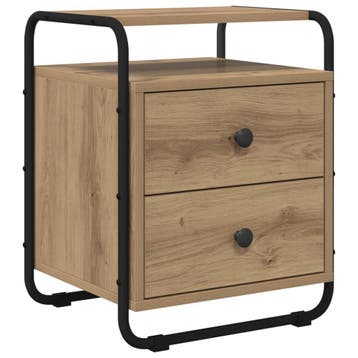 vidaXL Nachtkastje Artisanaal eiken 40 x 36,5 x 50 cm, Minder dan 45 cm, Verzenden, Nieuw, Minder dan 55 cm