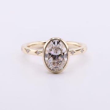 Ring - 14 karaat Geel goud - 2.09ct. tw. Diamant (Lab-grown), Nieuw