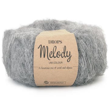 DROPS Melody Uni Colour - 04 grijs - Wol Garen, Ophalen of Verzenden, Nieuw