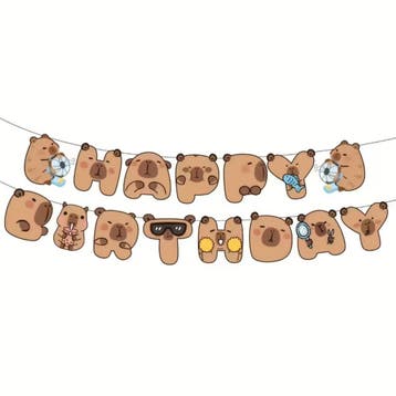 Capibara slinger en folie ballonnen set 7-delig, Verzenden, Nieuw, Versiering, Verjaardag