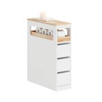 2dekans | SoBuy Smalle Badkamerkast op Wieltjes BZR54-II-W –, Ophalen of Verzenden, Zo goed als nieuw