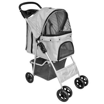 vidaXL Huisdierenwagen voor honden/katten opvouwbaar grijs, Verzenden, Nieuw