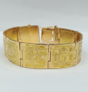 Armband - 18 karaat Geel goud - Egyptische motieven, Nieuw