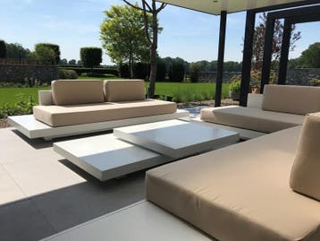 Premium loungesets al voor 3499 thuis bezorgd wit/antraciet, Verzenden, Meer dan 8 zitplaatsen, Loungeset, Bank