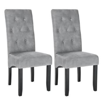 Set van 2 Eetkamerstoelen – Hoge Rugleuning en Houten Poten, Verzenden, Nieuw