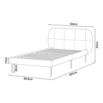 Gestoffeerd bed Porvoo met bedbodem 90x200 cm beige [en.casa, Verzenden, Nieuw