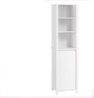 Badkamerkast met wasmand – Hoge smalle opbergkast, Verzenden, Nieuw