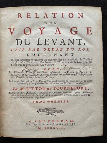 Pitton de Tournefort Joseph - Relation dun Voyage du Levant, Antiek en Kunst