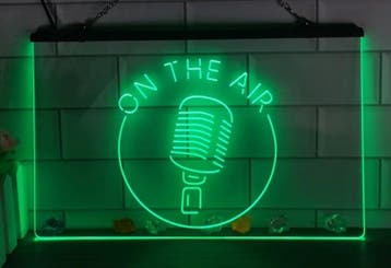 Studio microfoon neon bord lamp LED verlichting reclame lich, Verzenden, Nieuw