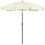 vidaXL Strandparasol 180x120 cm zandgeel, Verzenden, Nieuw, 1 tot 2 meter, Strandparasol
