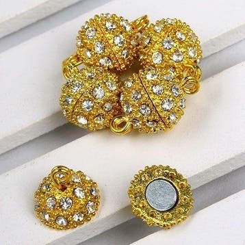 Magneet slotje 8 mm goudkleur met strass, Ophalen of Verzenden, Nieuw, Overige typen