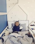 Huisje Bed Wit 80x160 | Verwijderbaar Hek | Actie, Nieuw, 70 tot 85 cm, Ophalen of Verzenden, Lattenbodem