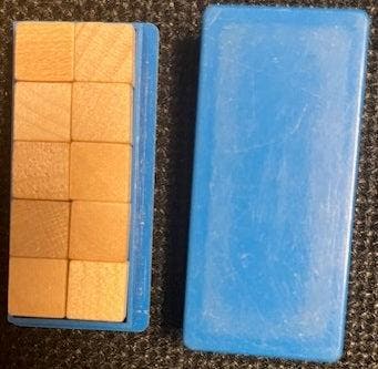 MAB 10 houten blokjes in blauw doosje, Verzenden, Nieuw