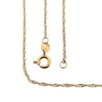 9 karaat Singapore schakelketting, Sieraden, Tassen en Uiterlijk, Kettingen, Ophalen of Verzenden, Gebruikt, Overige kleuren, Goud