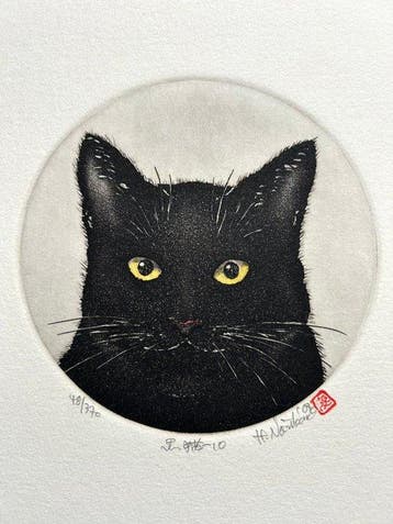 Black cat-10” Sold out - Numbered and signed by artist -