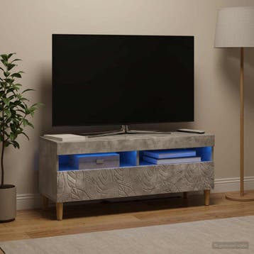 vidaXL LED tv-meubel Betongrijs Bewerkt hout, Minder dan 50 cm, Verzenden, Nieuw, Minder dan 100 cm