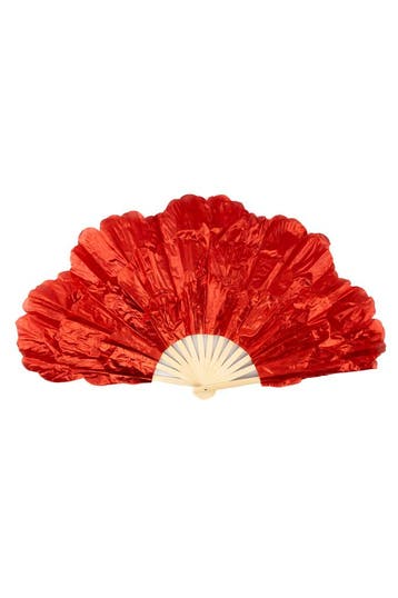 KIMU® Waaier Luxe Rood Bloem Fleurig Flower Rode Fan Handwaa, Ophalen of Verzenden, Nieuw