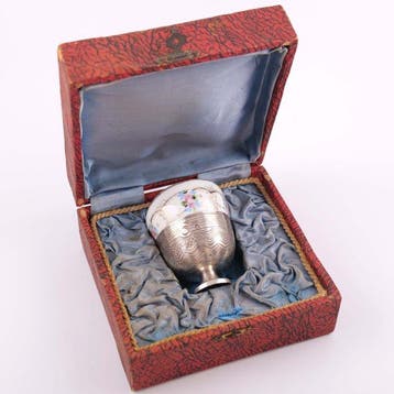Ottoman Silver Sultan II.Abdülhamid Han Tughra Coffee Cup