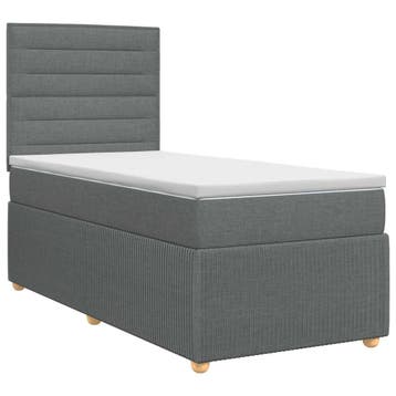 vidaXL Boxspringbed met matras Donkergrijs 80 x 200 cm Stof, Verzenden, Nieuw