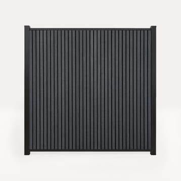 ACTIE - Premium Composiet Schutting Verticaal Rhombus Zwart, Ophalen of Verzenden, Nieuw, Kunststof, 1 tot 2 meter