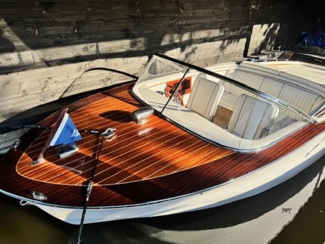 1964 Boesch Costa Brava – Vintage houten speedboot, Watersport en Boten, Speedboten, Binnenboordmotor, 200 pk of meer, Elektrische start