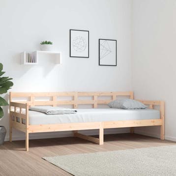 vidaXL Slaapbank massief grenenhout 80x200 cm, Eenpersoons, Bruin, Verzenden, Nieuw