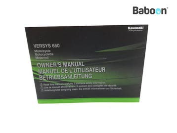 Instructie Boek Kawasaki KLE 650 Versys 2019-2021 GB, FR, DE, Verzenden, Gebruikt