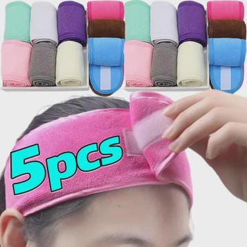 Verstelbare Make-up Haarband (5 Stuks) - Zachte Handdoekstof, Verzenden, Nieuw