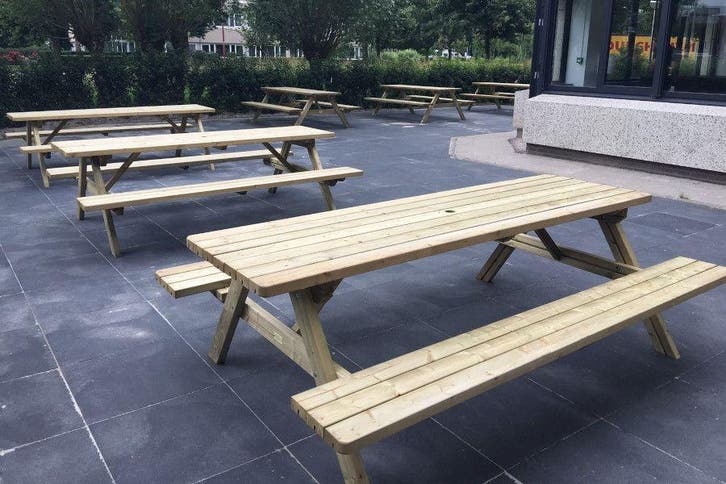 Rockwood® Picknicktafel Massief Grenen Luxe Superieur 2.40m, Tuin en Terras, Picknicktafels, Nieuw, Hout, Rechthoekig, Ophalen of Verzenden