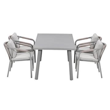Garden Impressions Milou tuinset 5-delig - tuintafel 160x90, Verzenden, Nieuw