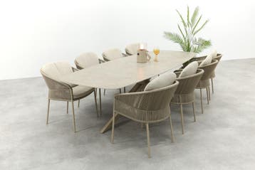 Taste FLorence/Prado 8-persoons Deens ovale dining tuinset, Verzenden, Nieuw, Rvs, Tuinset
