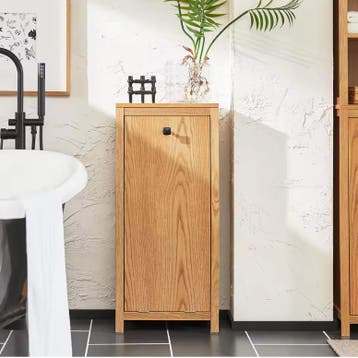 Smalle waskast met uitklapbare waszak voor badkamer, Verzenden, Nieuw