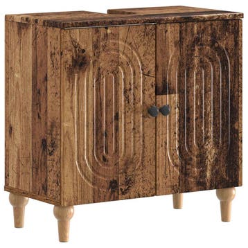 vidaXL Badkamer wastafelkast ALKMAAR Oud hout 59,5 x 31,5 x, Huis en Inrichting, Badkamer | Badkamermeubels, Verzenden, Nieuw