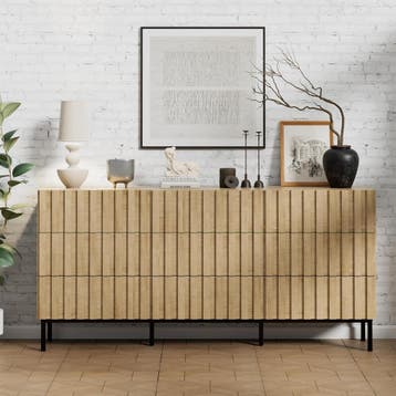 Commode - Dressoir - Ladekast - 150x72x34 cm - Bruin - UEV, Verzenden, Zo goed als nieuw