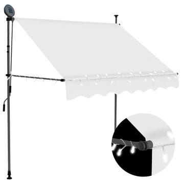 vidaXL Luifel handmatig uitschuifbaar met LED 100 cm, Verzenden, Nieuw