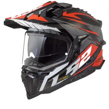 LS2 MX701 Explorer Spire Zwart Titanium Red-06 Adventure, XXL, Nieuw met kaartje, Overige merken, Heren