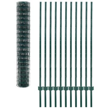vidaXL Euro hek 20x1,5 m staal groen, Verzenden, Nieuw, IJzer