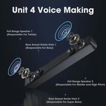 Draadloze Bluetooth Soundbar Speaker voor PC, TV en Laptop -, Verzenden, Nieuw