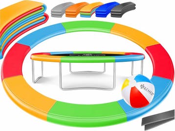 Trampoline rand - Beschermrand - 366 cm - Regenboog - KESSER, Verzenden, Zo goed als nieuw